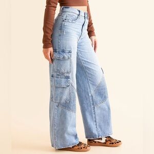 Hidden Nori Wide Leg Moto Cargo Jean